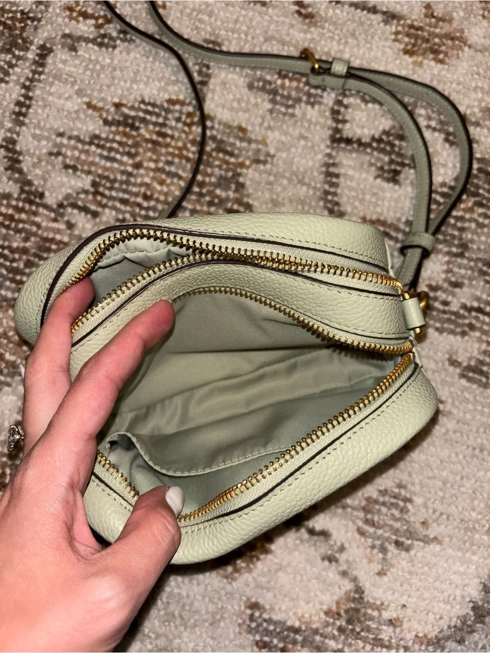 Tory Burch Perry Bombé Mini Crossbody Bag in Pine Frost